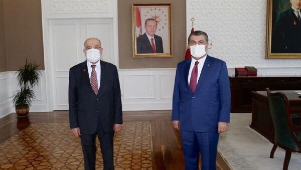 Bakan Koca, Saadet Partisi Genel Başkanı Karamollaoğlu ile bir araya geldi - Sputnik Türkiye