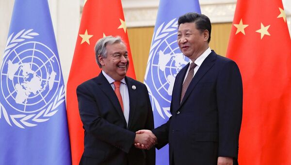 Çin Devlet Başkanı Şi Cinping, BM Genel Sekreteri Guterres - Sputnik Türkiye