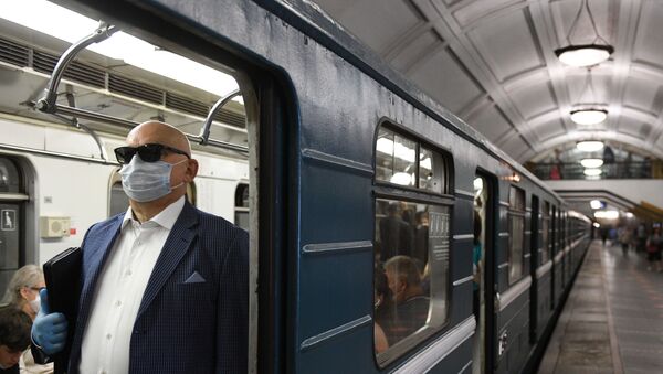 koronavirüs, maske, metro, Moskova, Rusya - Sputnik Türkiye