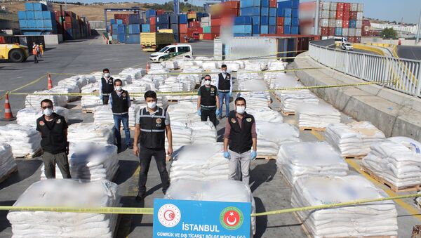 gübre çuvallarına gizlenmiş 228 kilo kokain, İstanbul Ambarlı Limanı - Sputnik Türkiye