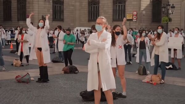 Sağlık çalışanları protestosu, İspanya - Sputnik Türkiye