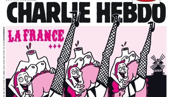 1830 yılında Moulin Rouge kabaresinde doğan ve Paris'le özdeşleşen kankan dansını kapağa taşıyan Fransız hiciv dergisi Charlie Hebdo, kesik kafalarını ellerinde tutarak kankan yapan kadın dansçılar çizerek Fransa daima Fransa olacaktır diye yazdı.  - Sputnik Türkiye
