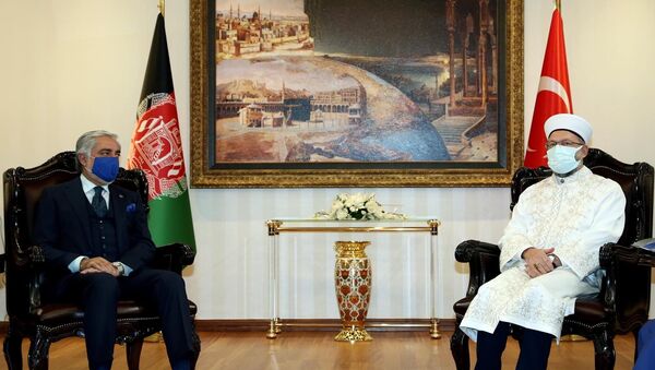 Diyanet İşleri Başkanı Ali Erbaş, Afganistan Milli Uzlaşı Yüksek Konseyi Başkanı Abdullah Abdullah ile görüştü - Sputnik Türkiye