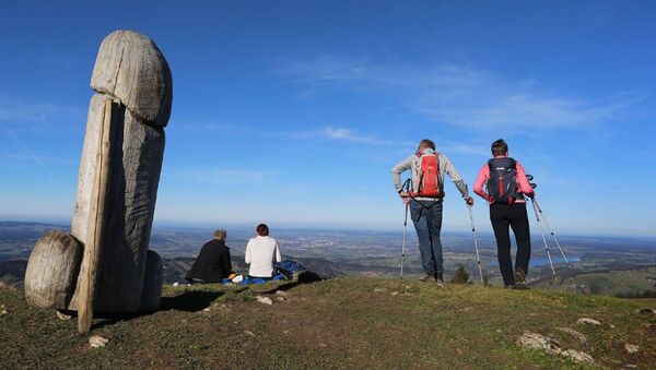Almanya'nın güneydoğusunda Bavyera eyaletindeki Grünten dağında bulunan 2 metre uzunluğundaki heykel  - Sputnik Türkiye