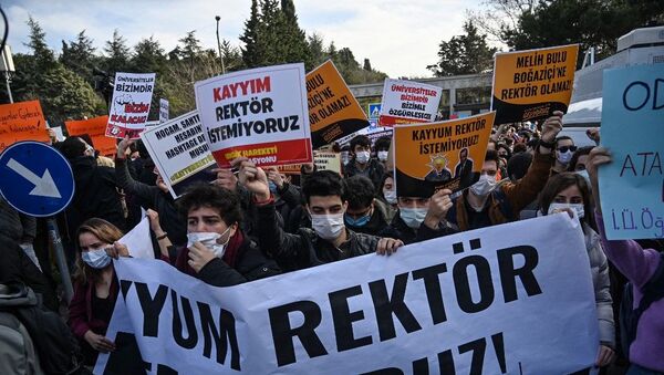 Boğaziçi Üniversitesi - protesto - Sputnik Türkiye