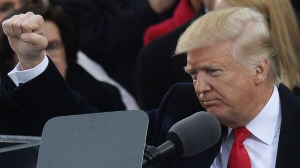 Президент США Дональд Трамп на церемонии инаугурации в Вашингтоне - Sputnik Türkiye