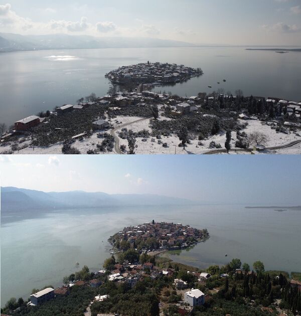 Türkiye'nin Venedik'i Gölyazı'nın yaz ve kış hali aynı karede - Sputnik Türkiye