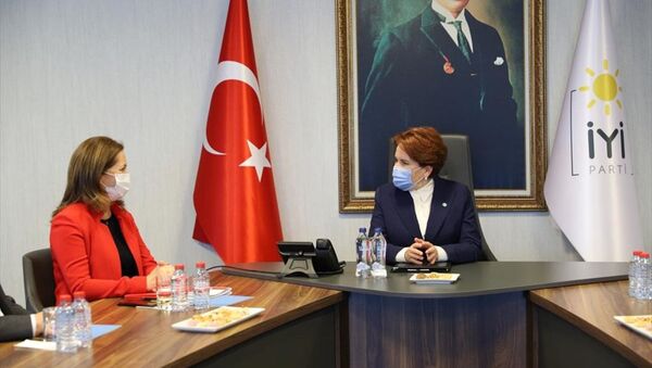 DİSK Genel Başkanı Arzu Çerkezoğlu ve beraberindeki heyet, İYİ Parti Genel Başkanı Meral Akşener'i ziyaret etti. - Sputnik Türkiye