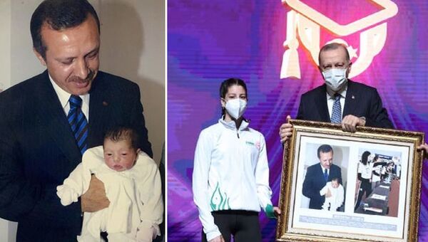Doğduğu gün Erdoğan’la fotoğrafı olan sporcu: Bir daha yan yana gelebilir miyiz diye düşünüyordum, hayalim gerçek oldu - Sputnik Türkiye