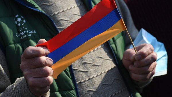 Ermenistan - protesto - bayrak - Sputnik Türkiye
