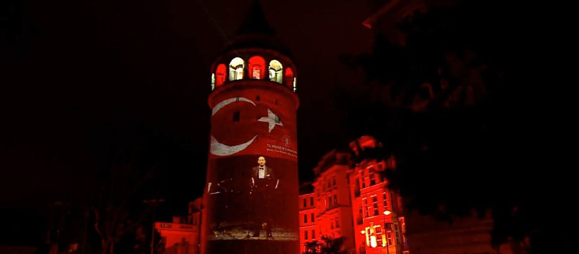 Galata Kulesi’nde İstiklal Marşı’nın 100. yılı gösterisi - Sputnik Türkiye, 1920, 12.03.2021