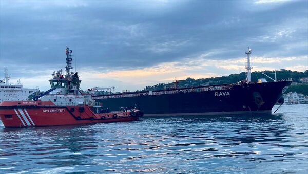 Kıyı Emniyeti Genel Müdürlüğü, İstanbul Boğazı'nda kuzey-güney seyrini gerçekleştirirken makine arızası yapan 249 metre uzunluğundaki RAVA isimli ham petrol taşıyan tankere müdahale edildiğini bildirdi. - Sputnik Türkiye
