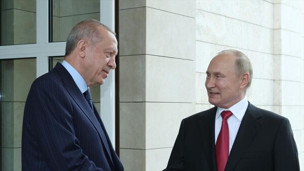 Rusya Devlet Başkanı Vladimir Putin, Türkiye Cumhurbaşkanı Recep Tayyip Erdoğan'ı uğurladı - Sputnik Türkiye