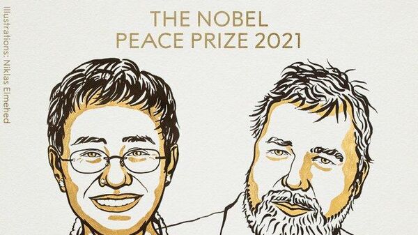 2021 Nobel Barış Ödülü'ne iki gazeteci, Filipinler'den Maria Ressa ve Rusya'dan Dmitriy Muratov layık görüldü.  - Sputnik Türkiye