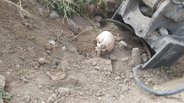  Ankara'nın Etimesgut ilçesinde belediye ekiplerinin yol çalışması için yaptığı kazıda, insana ait olduğu değerlendirilen kafatası ve kemik parçaları bulundu. - Sputnik Türkiye
