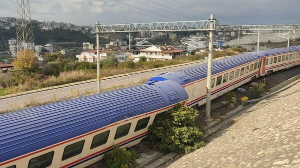 Kocaeli'nin Gebze ilçesinde seyir halindeki yolcu treni kaza yaptı. - Sputnik Türkiye