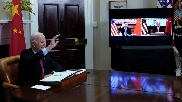 Çin Devlet Başkanı Şi Cinping ile ABD Başkanı Joe Biden'ın çevrim içi görüşmesi başladı. - Sputnik Türkiye
