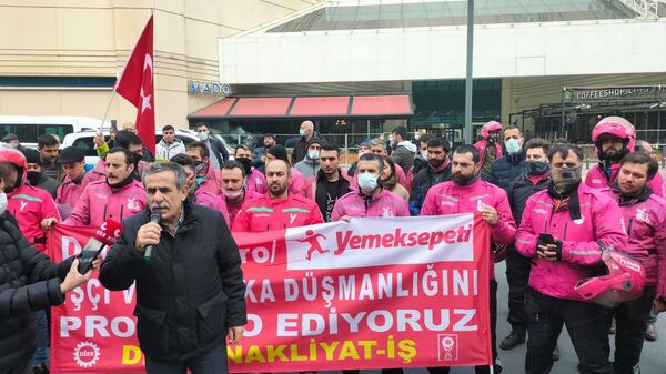 Yemeksepeti kuryelerinden 1 Mart'ta kontak kapatma çağrısı - Sputnik Türkiye