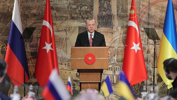 Cumhurbaşkanı Recep Tayyip Erdoğan, Dolmabahçe Ofis'te yapılan Rusya-Ukrayna Müzakere Heyetleri Toplantısı'na iştirak etti. Cumhurbaşkanı Erdoğan, toplantı öncesinde bir konuşma yaptı.
 - Sputnik Türkiye