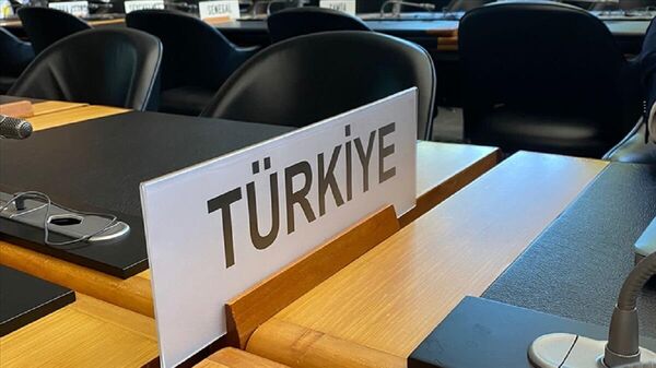 Birleşmiş Milletler'in (BM) yabancı dillerde 'Turkey' olarak kullanılan ülke adını 'Türkiye' olarak değiştirmesinin ardından İsviçre'nin Cenevre kentindeki Dünya Ticaret Örgütü'nde (DTÖ) ülke ismi ilk kez 'Türkiye' şeklinde kullanıldı. - Sputnik Türkiye