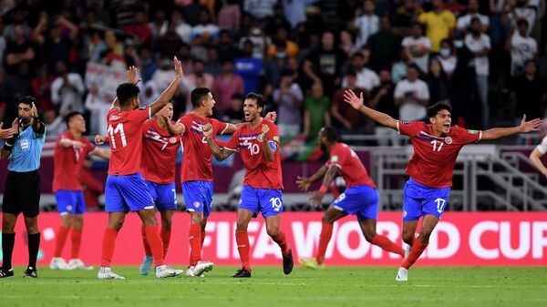 Kosta Rika Milli Futbol Takımı, 2022 FIFA Dünya Kupası elemeleri kıtalararası play-off maçında Yeni Zelanda'yı 1-0 yenerek finallere katılma hakkı kazandı. - Sputnik Türkiye