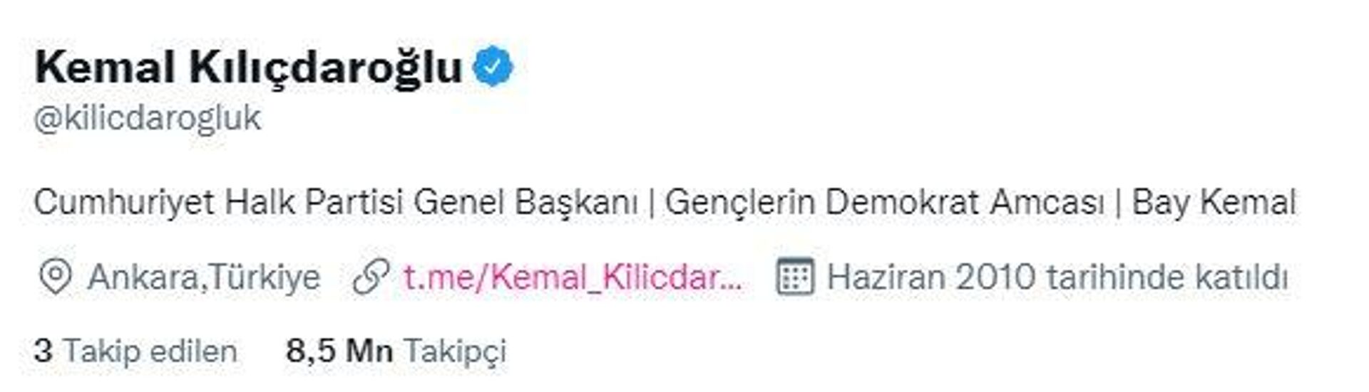 Kılıçdaroğlu, Twitter profiline 'Bay Kemal' ifadesini ekledi - Sputnik Türkiye, 1920, 24.07.2022