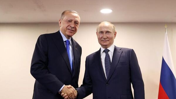 Cumhurbaşkanı Erdoğan, Rus mevkidaşı Putin ile birlikte - Sputnik Türkiye