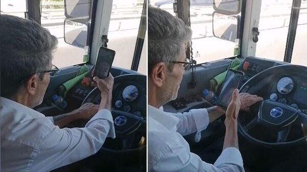 İETT şoförü, otobüsü kullanırken cep telefonuyla görüntülü konuştu - Sputnik Türkiye