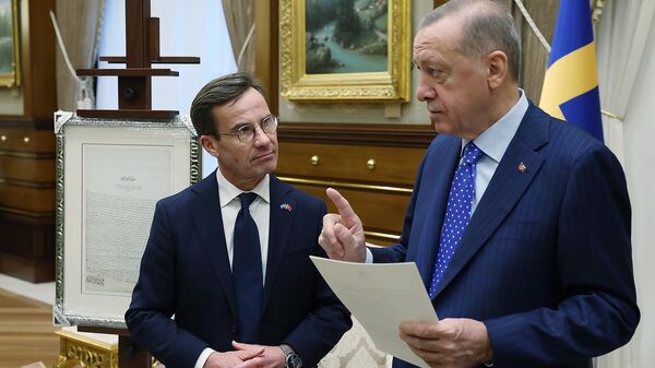 Cumhurbaşkanı Recep Tayyip Erdoğan, İsveç Başbakanı Ulf Kristersson - Sputnik Türkiye