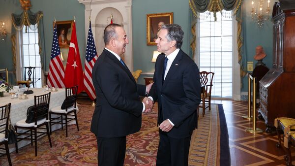 Dışişleri Bakanı Mevlüt Çavuşoğlu, Türkiye-ABD Stratejik Mekanizması II. Bakanlar Toplantısı kapsamında, ABD Dışişleri Bakanı Antony Blinken ile başkent Washington'da bir araya geldi.  - Sputnik Türkiye