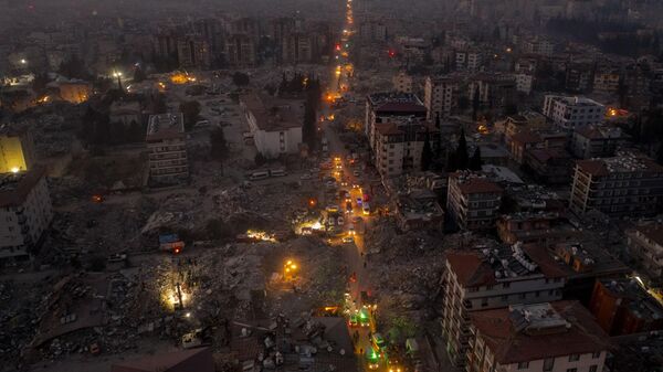 Kahramanmaraş merkezli depremlerden etkilenen Hatay kent merkezi - Sputnik Türkiye