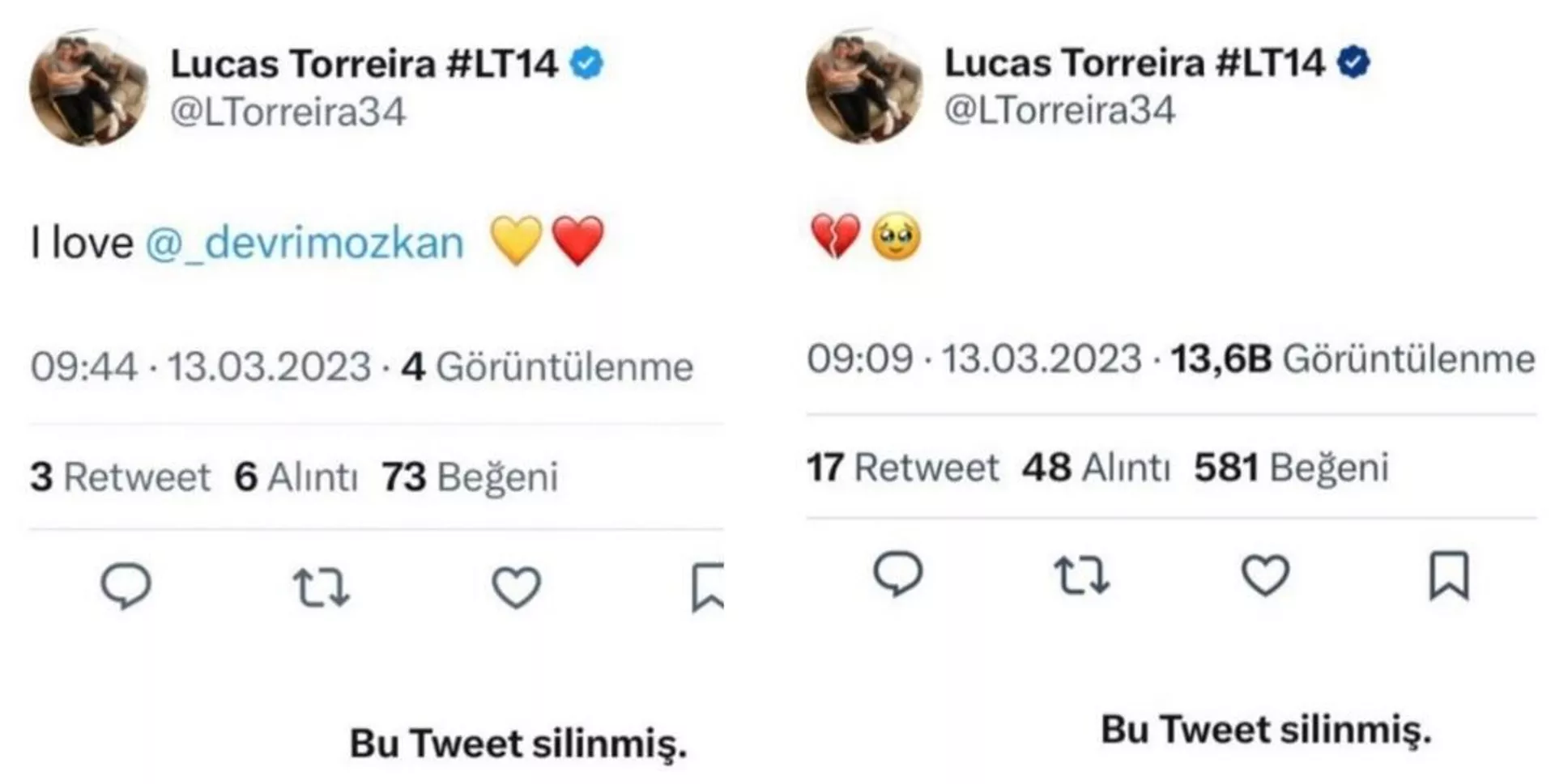 Lucas Torreira, oyuncu Devrim Özkan'a Twitter'da ilan-ı aşk etti, ardından hacklendiğini açıkladı - Sputnik Türkiye, 1920, 13.03.2023