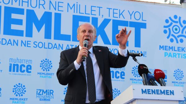 Memleket Partisi Genel Başkanı ve Cumhurbaşkanı adayı Muharrem İnce - Sputnik Türkiye