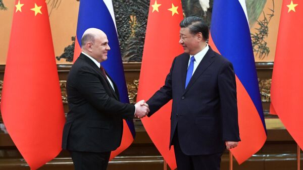 Rusya Başbakanı Mihail Mişustin, Çin Başkanı Şi Cinping - Sputnik Türkiye
