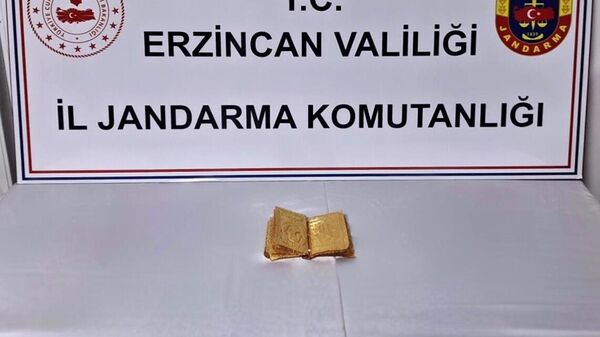 Erzincan'da tarihi eser olduğu değerlendiren İbranice yazıları olan 14 sayfadan oluşan 24 ayar altın kitap ele geçirildi. - Sputnik Türkiye