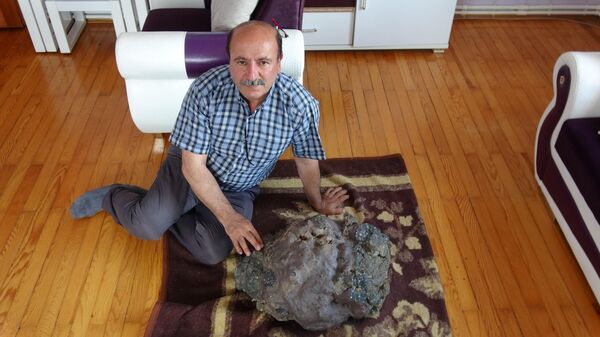 Tokat'ta göktaşı olduğu düşünülen taş ve bulan kişi - Sputnik Türkiye