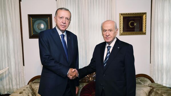 Cumhurbaşkanı Erdoğan, MHP Genel Başkanı Bahçeli ile görüşüyor - Sputnik Türkiye