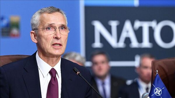Jens Stoltenberg, NATO Genel Sekreteri, NATO'nun Vilnius zirvesinde konuşurken - Sputnik Türkiye