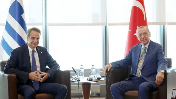 Recep Tayyip Erdoğan, Kiryakos Miçotakis - Sputnik Türkiye
