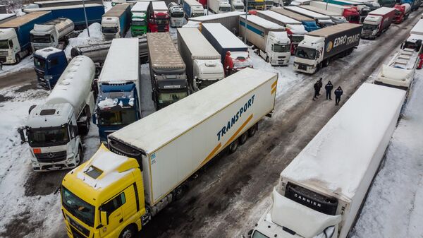 Polonya Ukrayna sınır gümrük kamyon nakliye - Sputnik Türkiye
