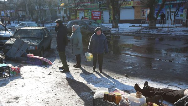 Ukrayna Donetsk şehri pazar yeri saldırısı - Sputnik Türkiye