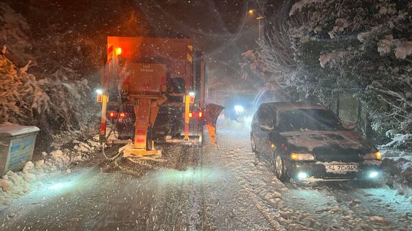 Sakarya'nın Kocaali ve Hendek ilçeleri arasında ulaşımı sağlayan yol, yoğun kar nedeniyle trafiğe kapatıldı - Sputnik Türkiye