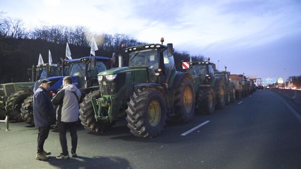 Fransa'daki çiftçiler yolu kapadı - Sputnik Türkiye