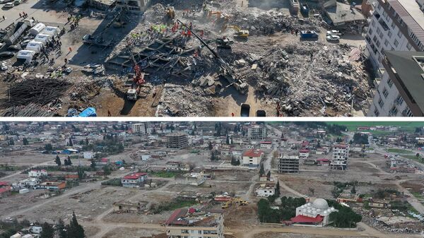 Depremden etkilenen Nurdağı ve İslahiye afetin 1. yılında görüntülendi  - Sputnik Türkiye