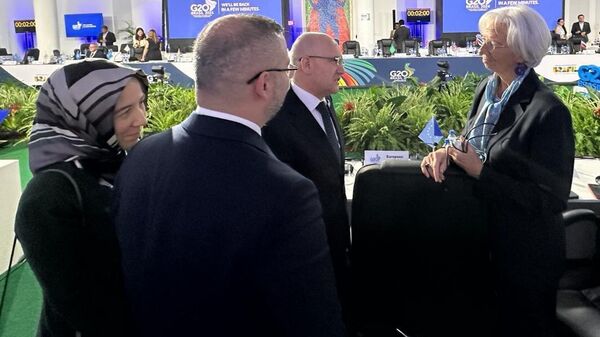Hazine ve Maliye Bakanı Mehmet Şimşek, 2024'ün ilk G20 Bakanlar ve Merkez Bankası Başkanları toplantısına katıldı. - Sputnik Türkiye