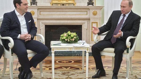 Yunanistan Başbakanı Aleksis Çipras ve Rusya Devlet Başkanı Vladimir Putin - Sputnik Türkiye