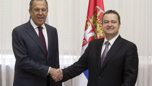 Rusya Dışişleri Bakanı Sergey Lavrov ve  Sırbistan Dışişleri Bakanı İvica Daçiç - Sputnik Türkiye