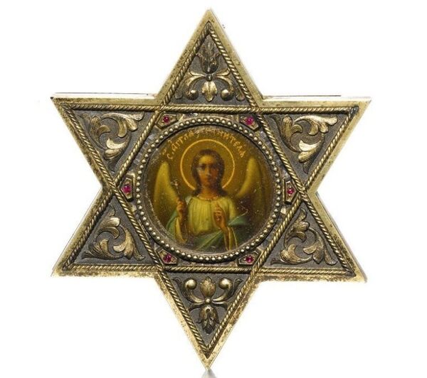 Fabergé yapımı mücevher süslemeli, gümüş yaldızlı ikona. Hjalmar Armfeldt’ın eseri/ St. Petersburg, 1904-1908. - Sputnik Türkiye