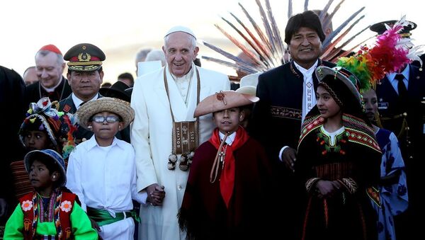 Papa Franciscus- Bolivya lideri Evo Morales - Sputnik Türkiye