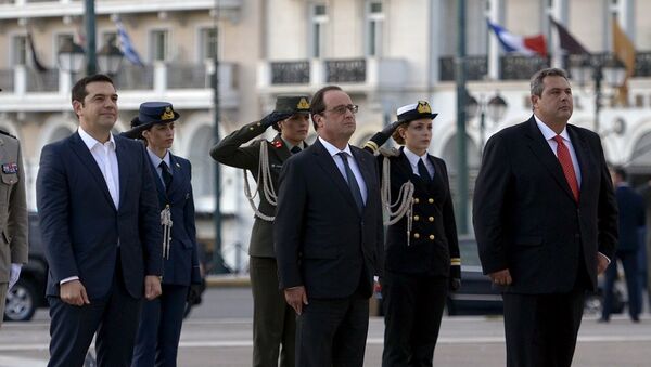 Fransa Cumhurbaşkanı François Hollande Atina'da - Sputnik Türkiye